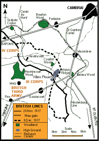 Plan of the Cambrai battlefield